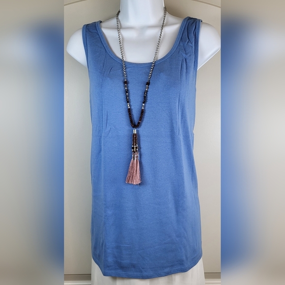 CATO Rose Pink and Silver Beaded Tassel Necklace - Picture 5 of 6